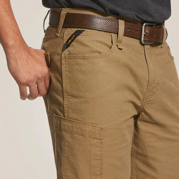 Men Pants and Shorts Ariat Rebar DuraStretch Made Tough 10quot Short Field Khaki