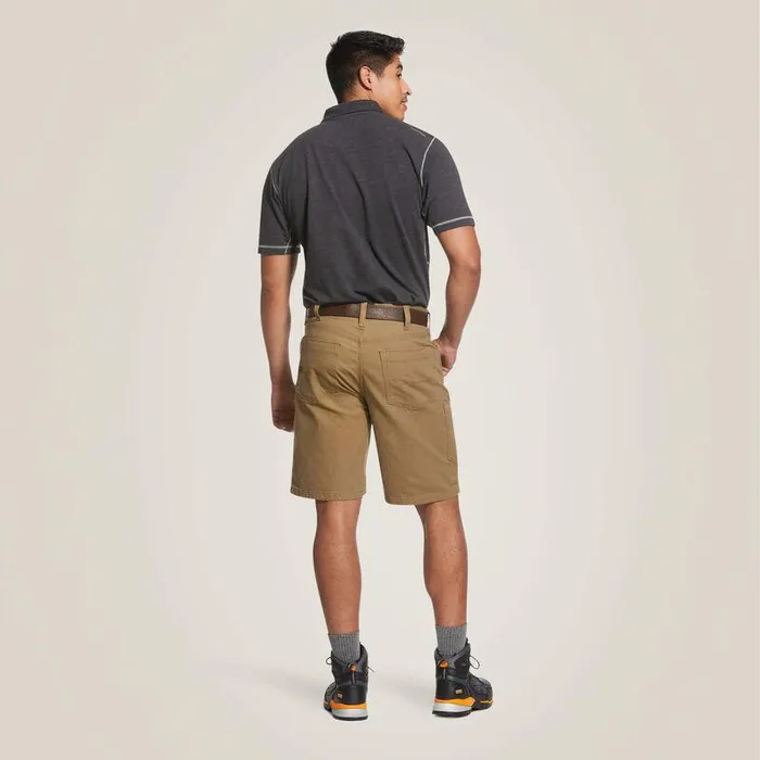 Men Pants and Shorts Ariat Rebar DuraStretch Made Tough 10quot Short Field Khaki