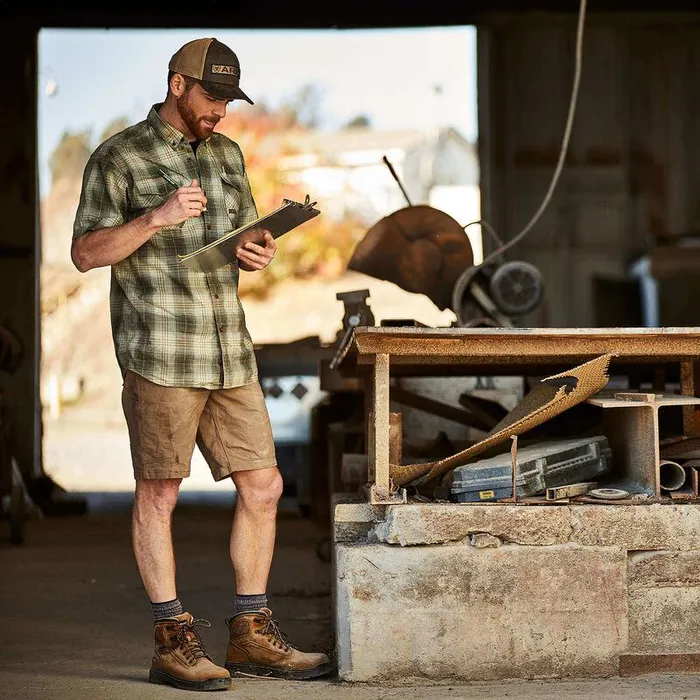 Men Pants and Shorts Ariat Rebar DuraStretch Made Tough 10quot Short Field Khaki