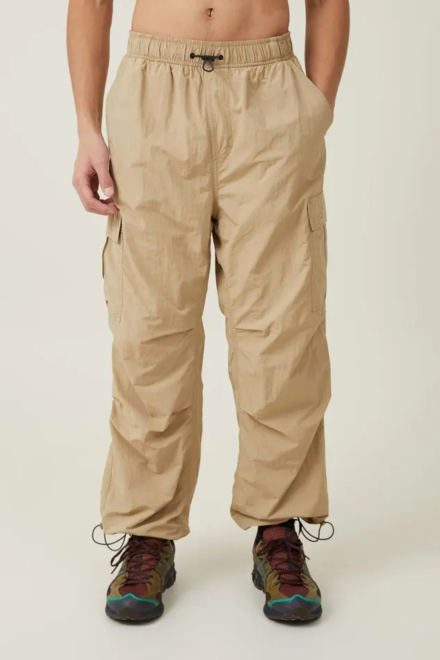 Men Pants Cotton On Parachute Tech Cargo Pant Sand Cargo