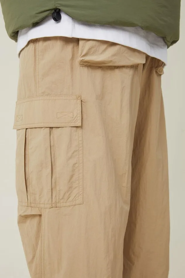 Men Pants Cotton On Parachute Tech Cargo Pant Sand Cargo