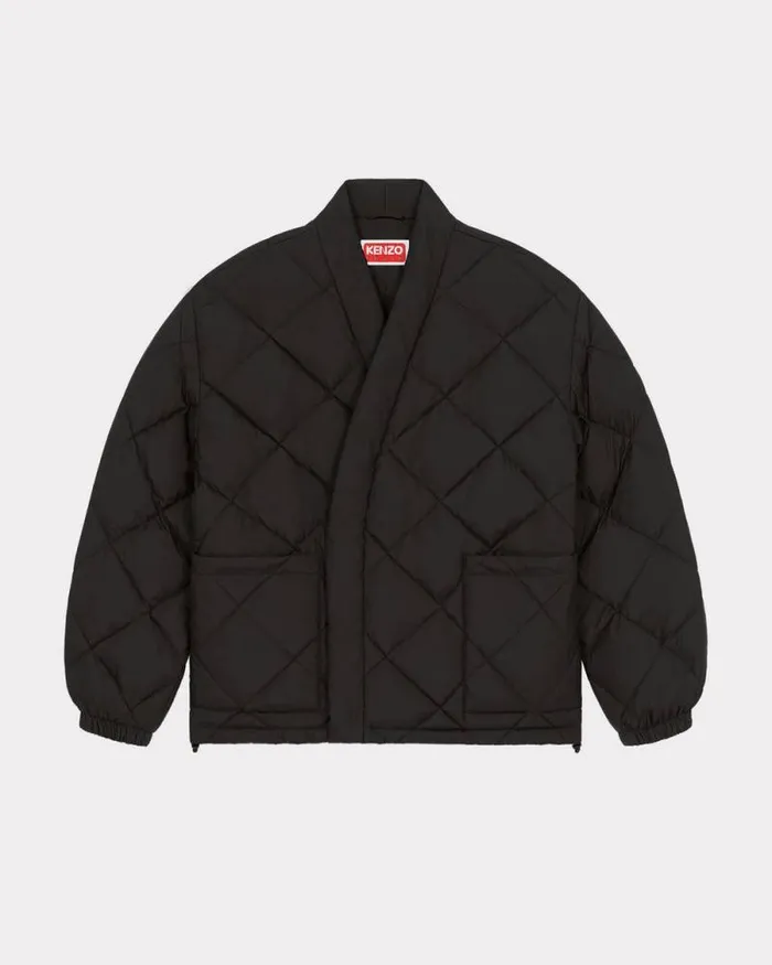 Men Puffer Kimono Jacket Black Kenzo Jackets And Coats