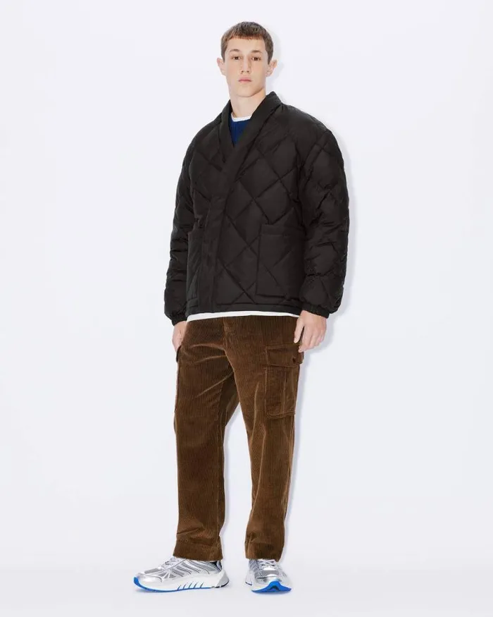 Men Puffer Kimono Jacket Black Kenzo Jackets And Coats