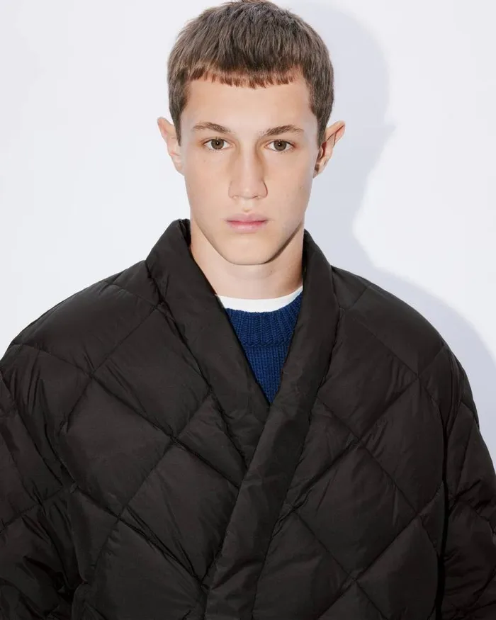 Men Puffer Kimono Jacket Black Kenzo Jackets And Coats