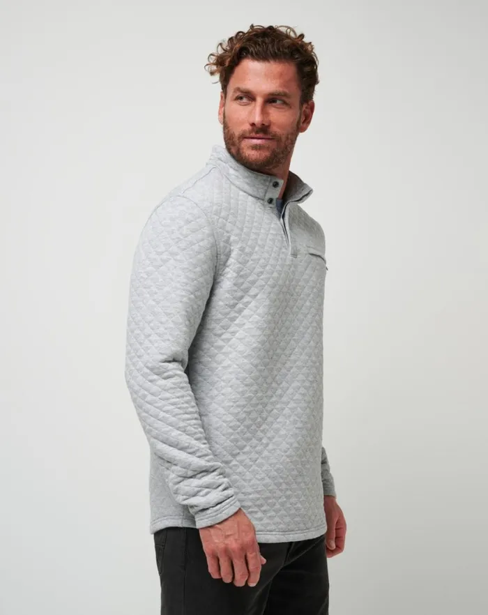 Men Quarter Zips TravisMathew TRANSATLANTIC QUARTER ZIP Heather Light Grey Men Quarter Zips TravisMathew TRANSATLANTIC QUARTER ZIP Heather Light Grey