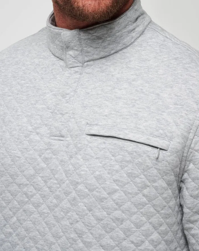 Men Quarter Zips TravisMathew TRANSATLANTIC QUARTER ZIP Heather Light Grey Men Quarter Zips TravisMathew TRANSATLANTIC QUARTER ZIP Heather Light Grey