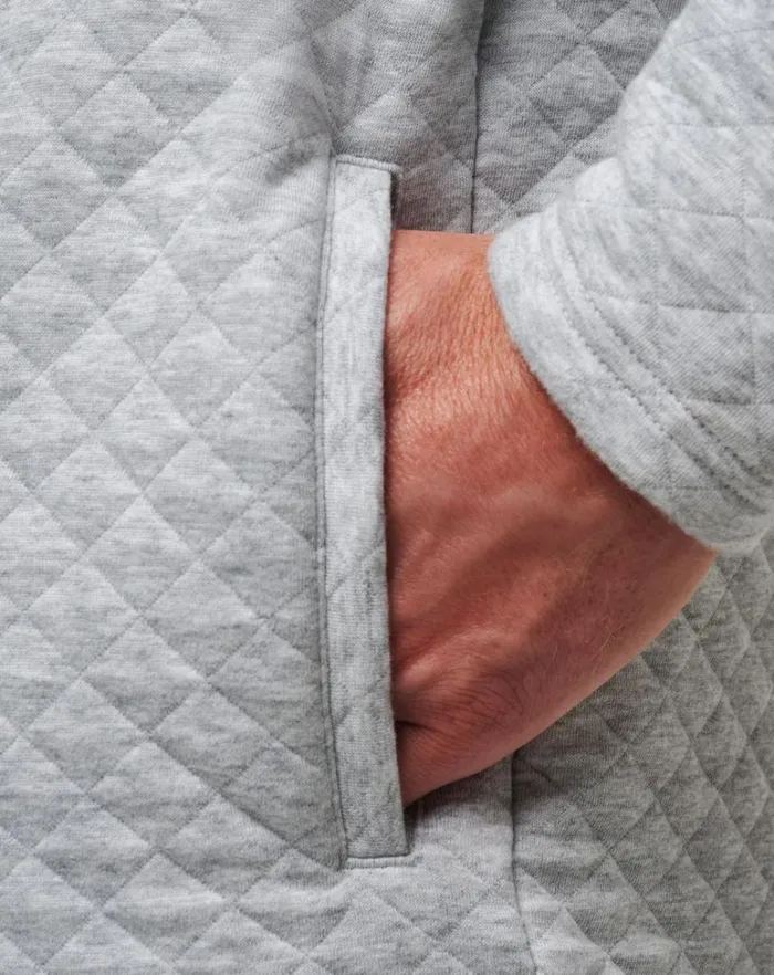 Men Quarter Zips TravisMathew TRANSATLANTIC QUARTER ZIP Heather Light Grey Men Quarter Zips TravisMathew TRANSATLANTIC QUARTER ZIP Heather Light Grey