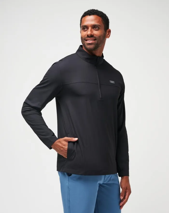 Men Quarter Zips TravisMathew WANDERLUST QUARTER ZIP Black