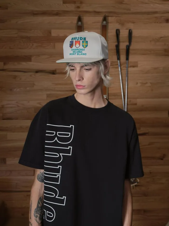 Men Rhude Hats CHAMONIX SATIN STRUCTURE HAT Off White
