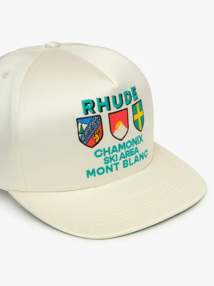 Men Rhude Hats CHAMONIX SATIN STRUCTURE HAT Off White