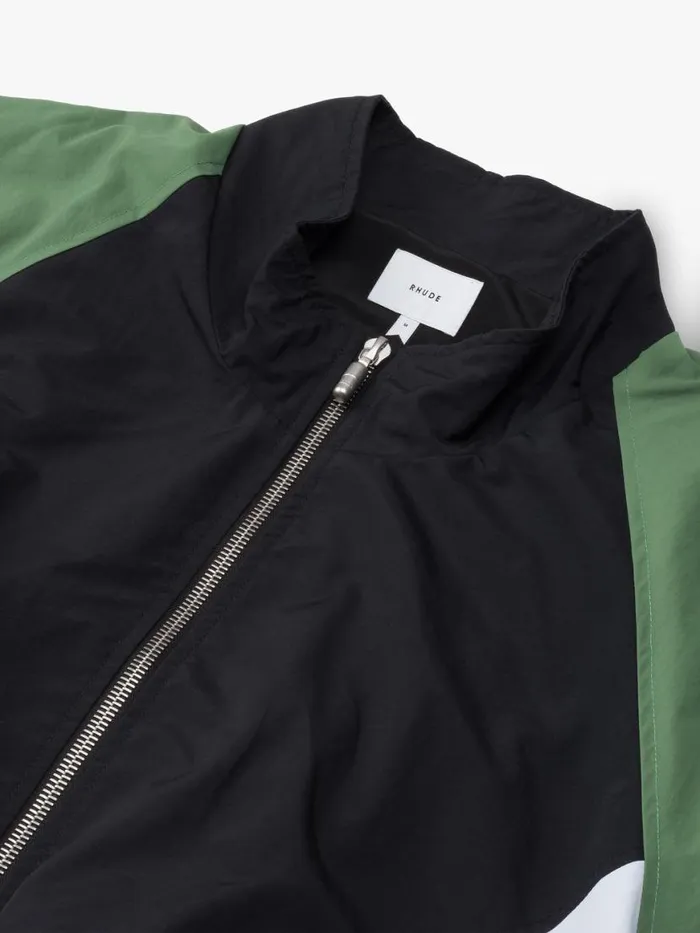 Men Rhude Outerwear COLOR BLOCKED TRACK JACKET Blackgreenwhite