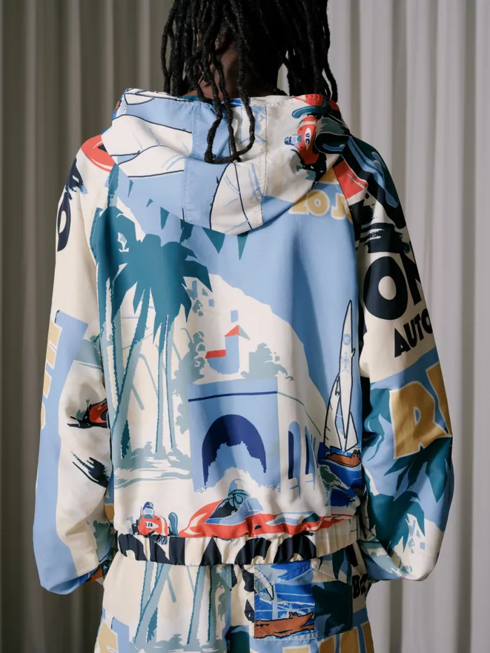 Men Rhude Outerwear MONACO SPORT QUARTERZIP HOOD JACKET Multi