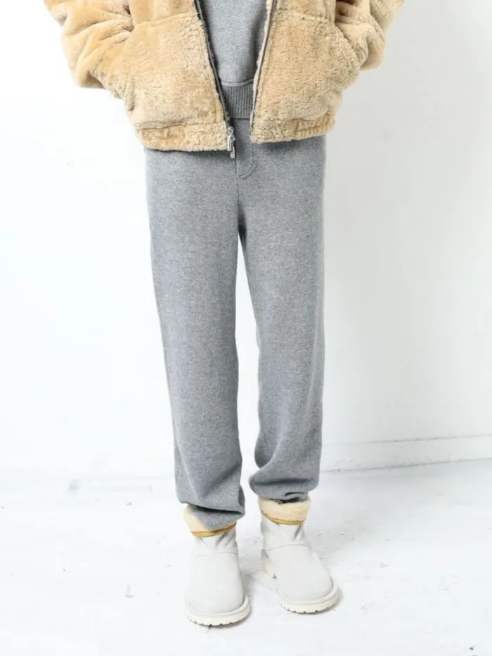 Men Rhude Pants CORE CASHMERE KNIT LOUNGE PANT Grey