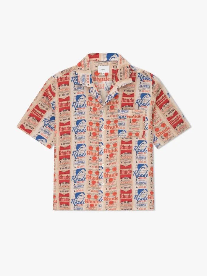 Men Rhude Shirts VOYAGE DE SILK SHIRT Multi