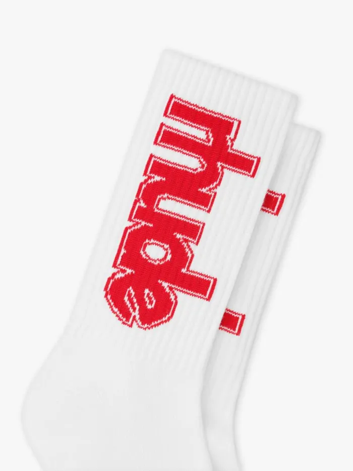 Men Rhude Socks SKI CLUB SOCK Whitered Men Rhude Socks SKI CLUB SOCK Whitered