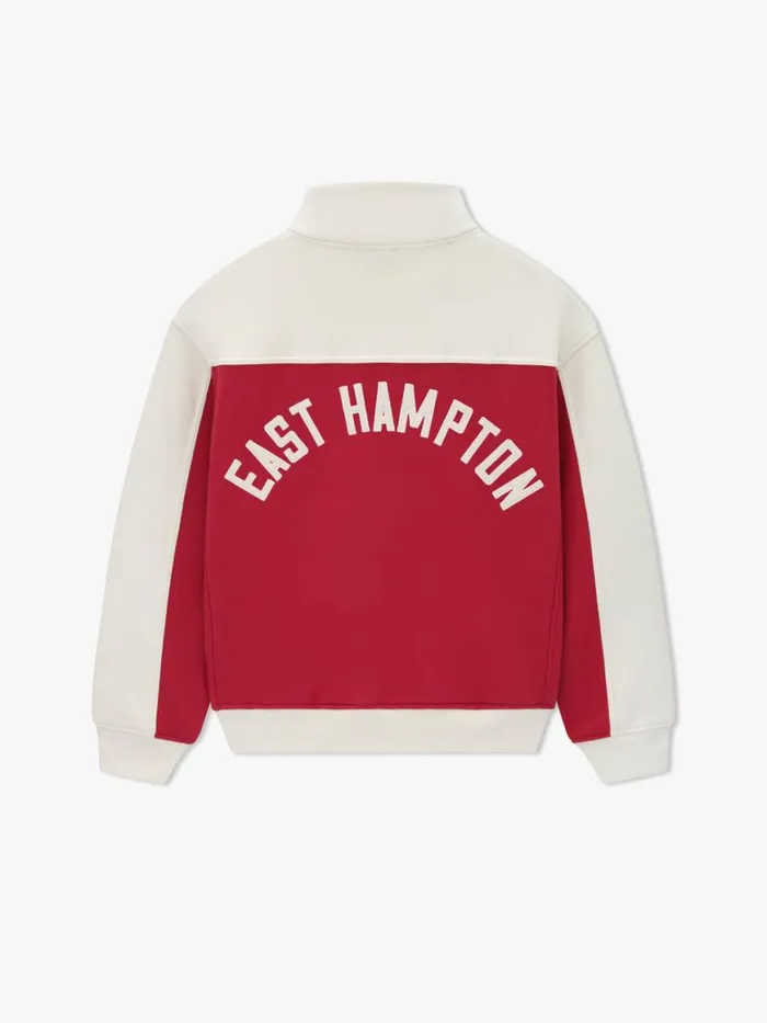Men Rhude Sweatshirts CONTRAST QUARTERZIP VARSITY Red Cream
