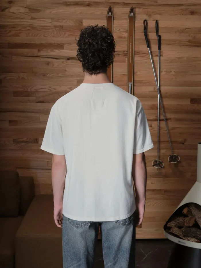 Men Rhude Tees COLLEGIATE CREST TEE Vtg White