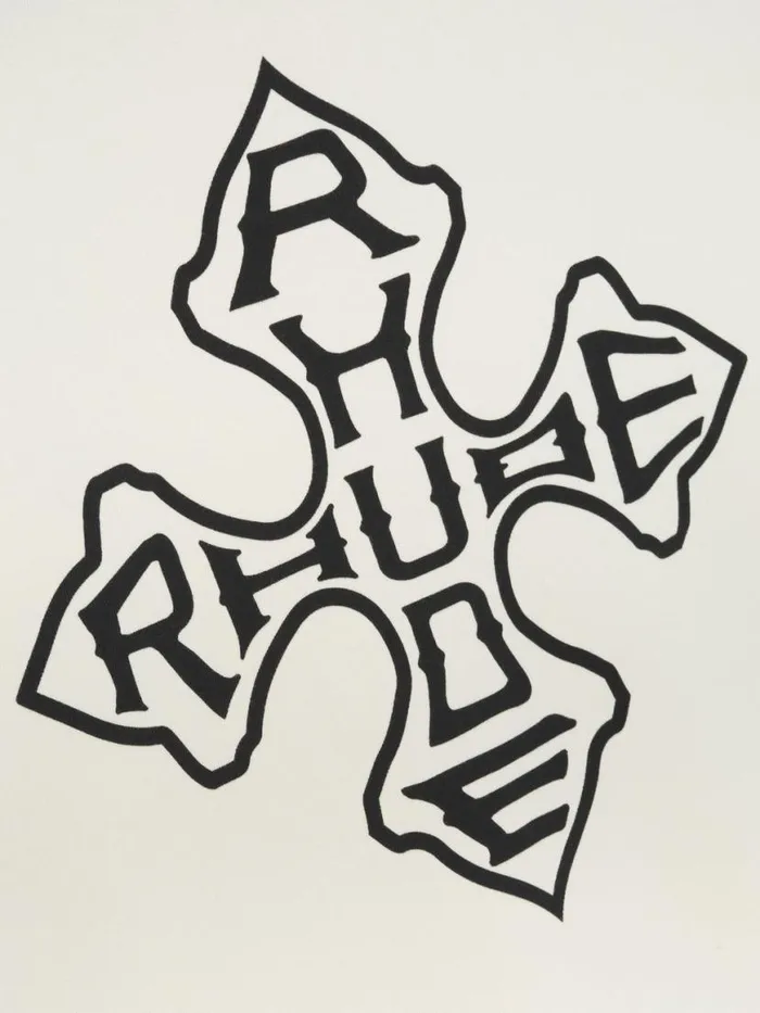 Men Rhude Tees CROSS LS TEE Vtg White