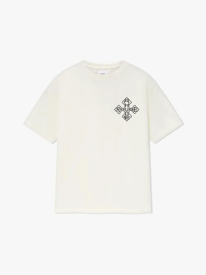 Men Rhude Tees CROSS TEE Vtg White