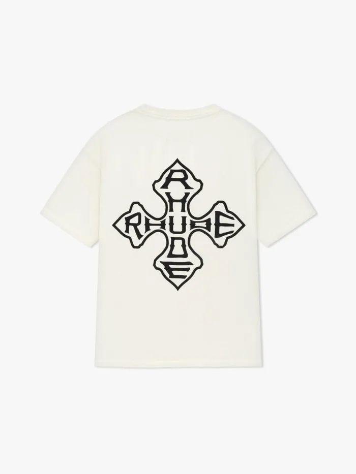Men Rhude Tees CROSS TEE Vtg White
