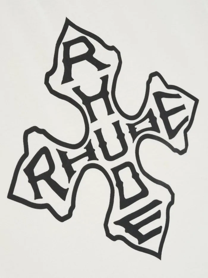 Men Rhude Tees CROSS TEE Vtg White