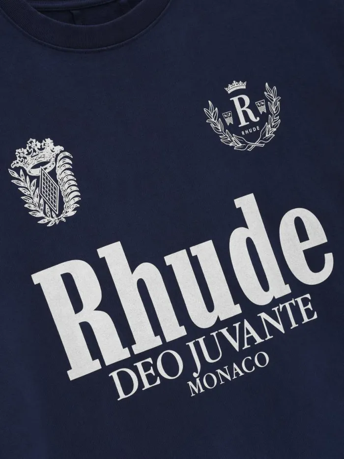 Men Rhude Tees DEO JUVANTE TEE Navy Men Rhude Tees DEO JUVANTE TEE Navy