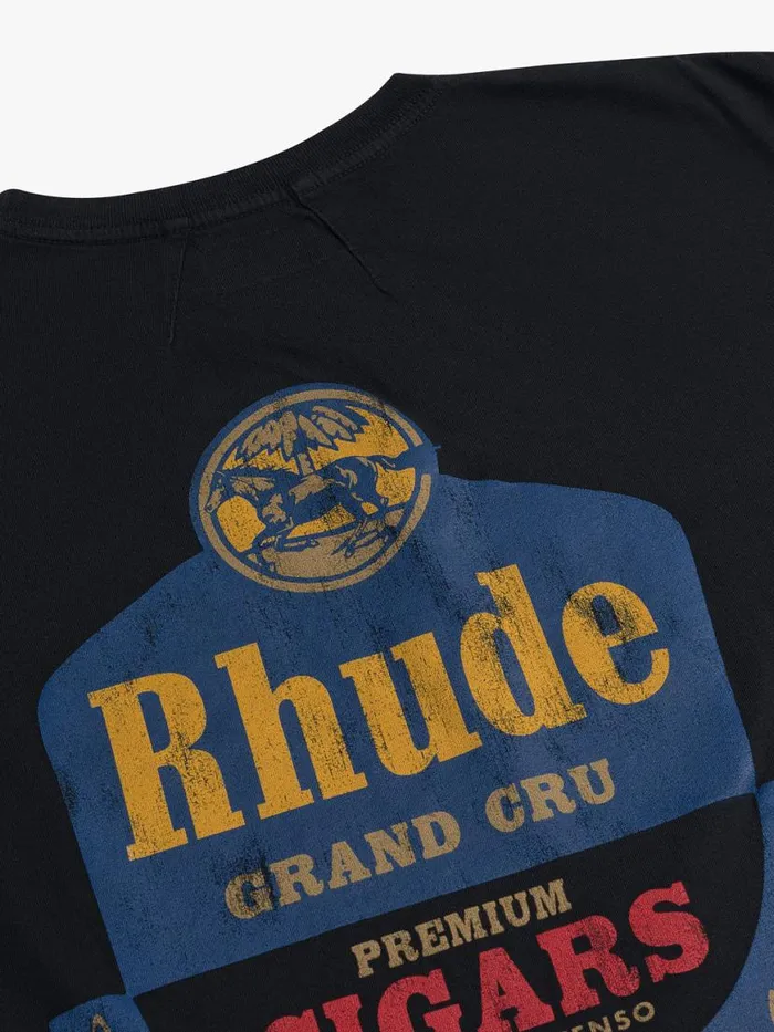 Men Rhude Tees GRAND CRU TEE Vtg Black Men Rhude Tees GRAND CRU TEE Vtg Black