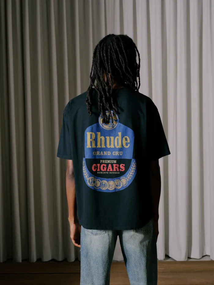 Men Rhude Tees GRAND CRU TEE Vtg Black Men Rhude Tees GRAND CRU TEE Vtg Black