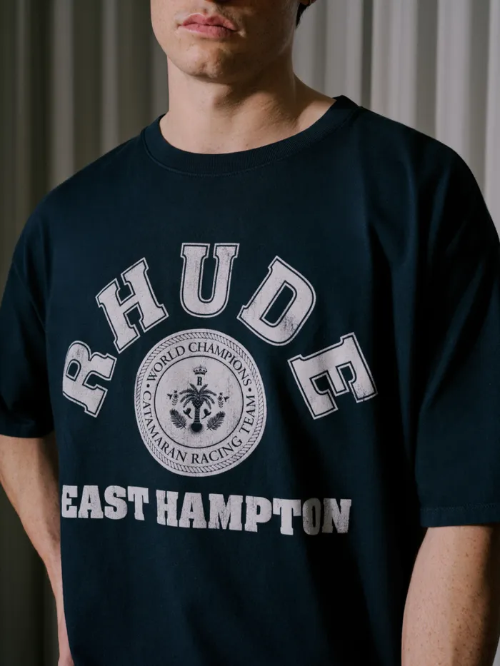 Men Rhude Tees HAMPTON CATAMARAN TEE Vtg Black