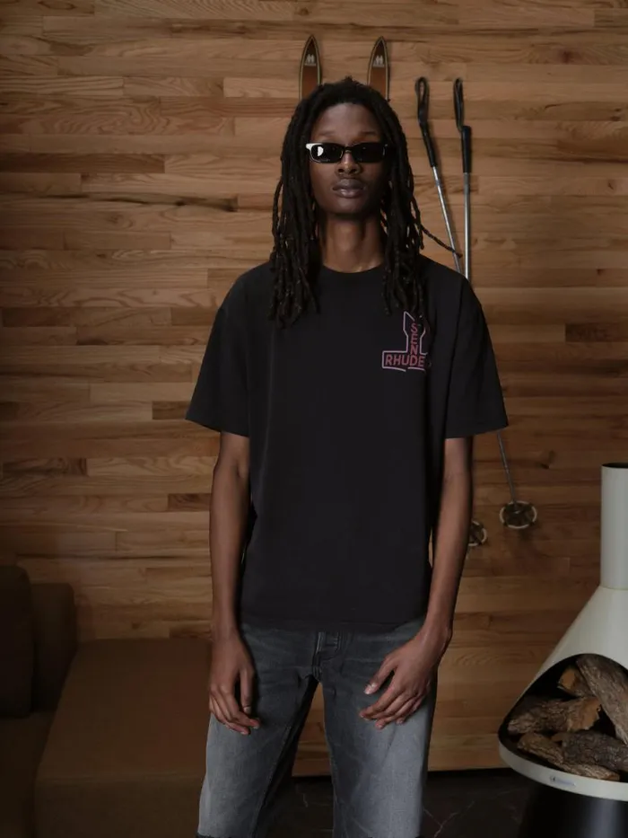 Men Rhude Tees SEND S TEE Vtg Black