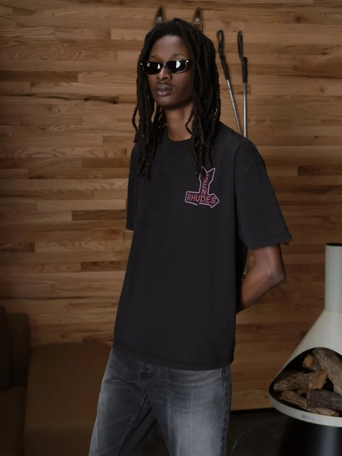 Men Rhude Tees SEND S TEE Vtg Black