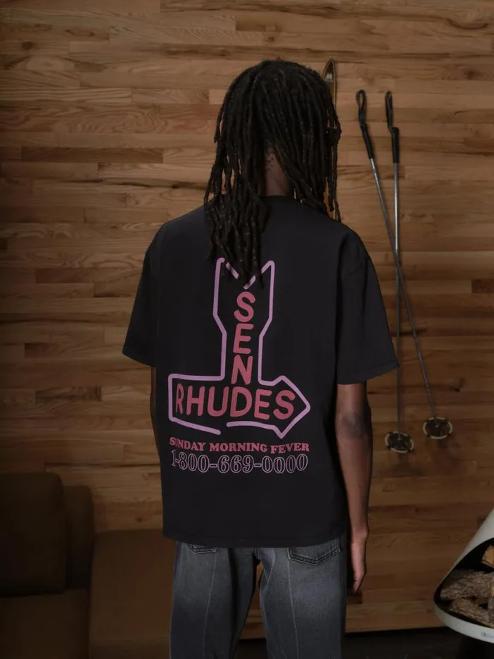 Men Rhude Tees SEND S TEE Vtg Black