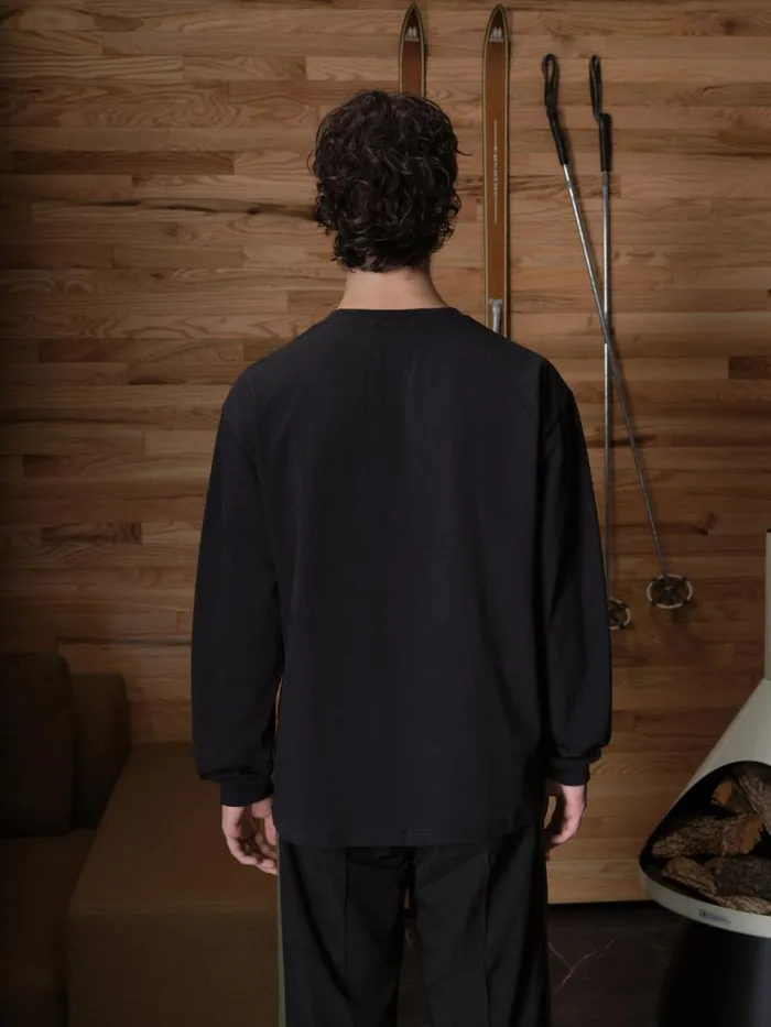 Men Rhude Tees SIDE LOGO LS TEE Vtg Black