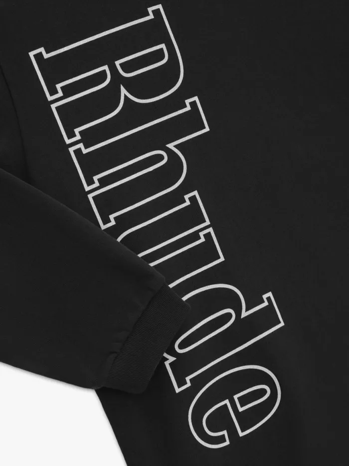 Men Rhude Tees SIDE LOGO LS TEE Vtg Black