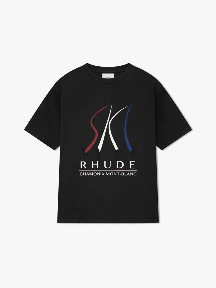 Men Rhude Tees SKI SLOPE TEE Vtg Black