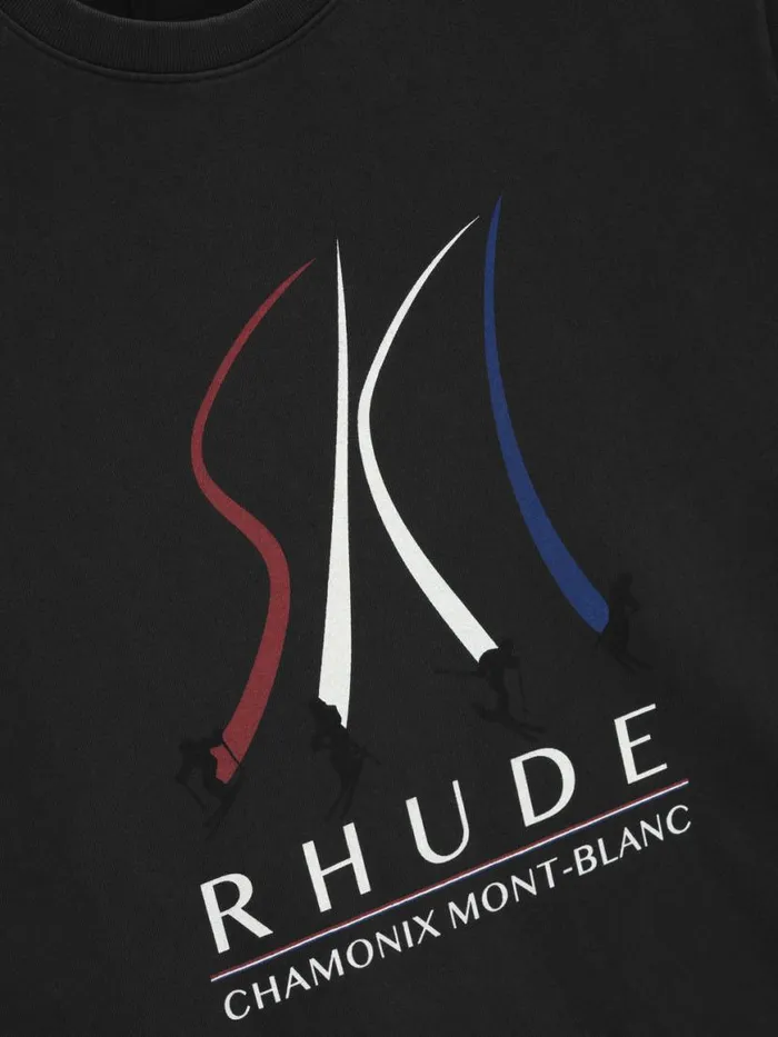 Men Rhude Tees SKI SLOPE TEE Vtg Black Men Rhude Tees SKI SLOPE TEE Vtg Black
