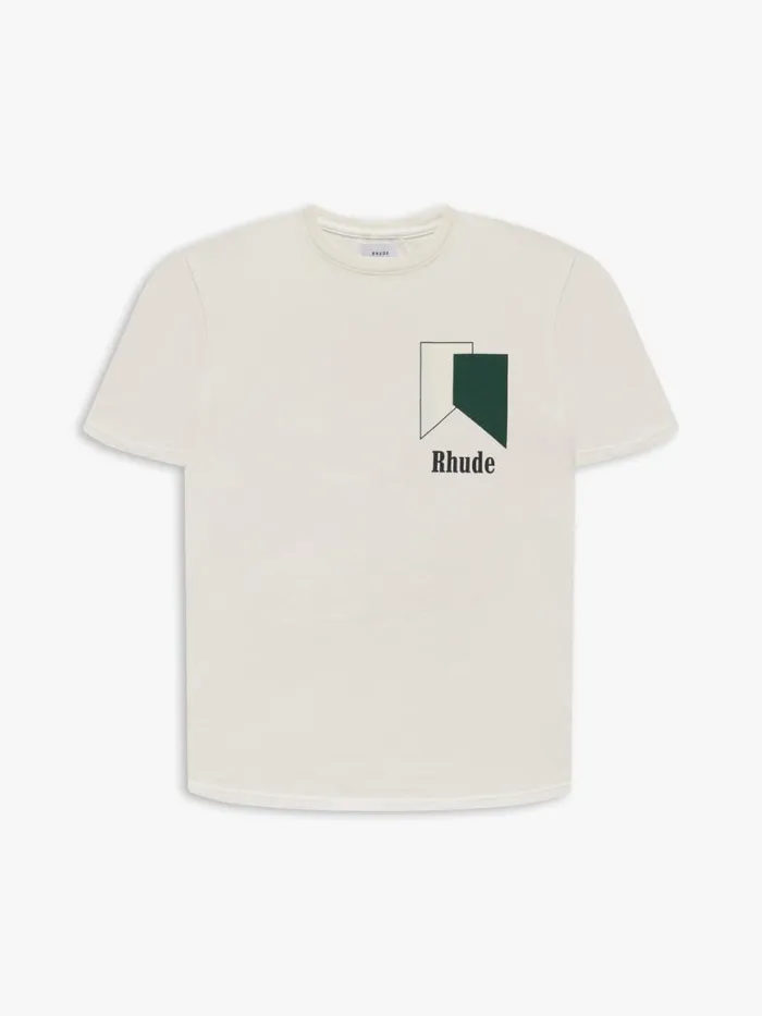 Men Rhude Tees TRACK LOGO TEE Vtg White