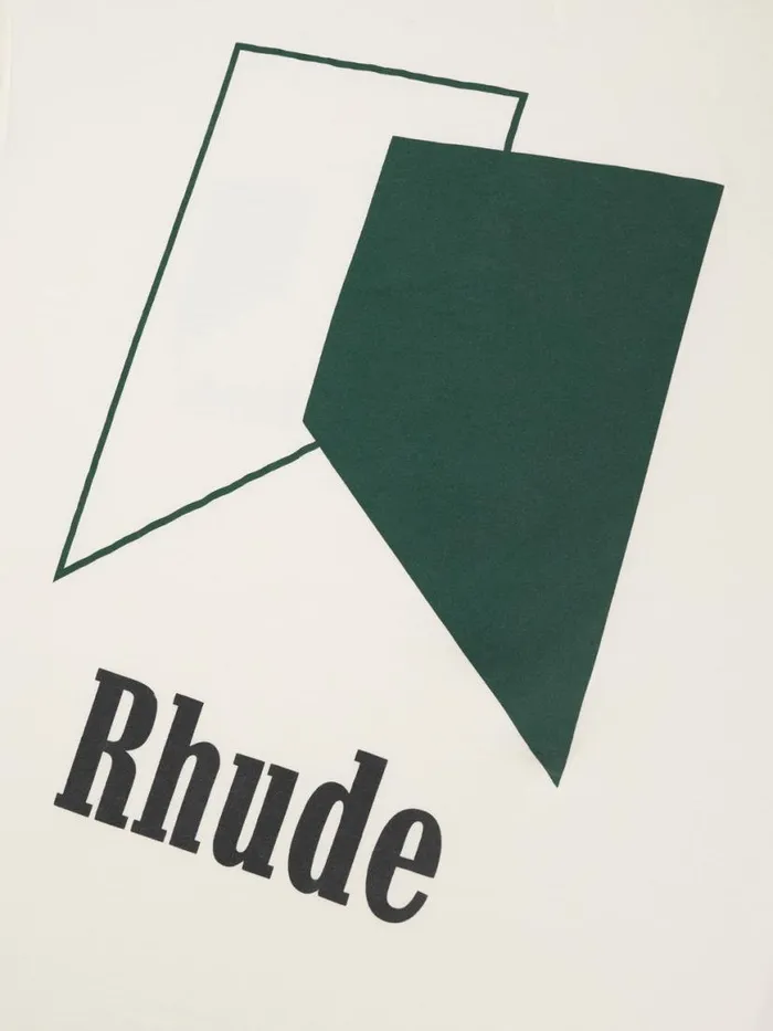 Men Rhude Tees TRACK LOGO TEE Vtg White Men Rhude Tees TRACK LOGO TEE Vtg White