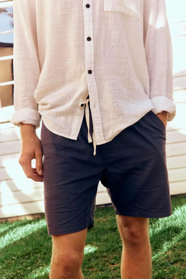 Men Shorts Cotton On Easy Short Navy Texture