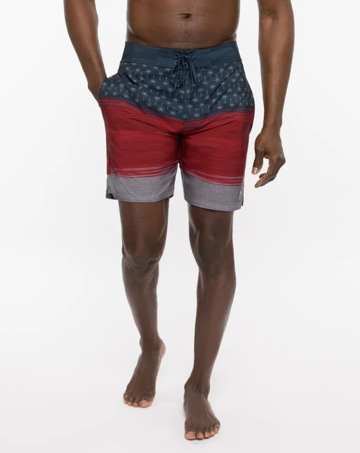 Men Shorts TravisMathew MURICA FUN BOARDSHORT Heather Blue Nights