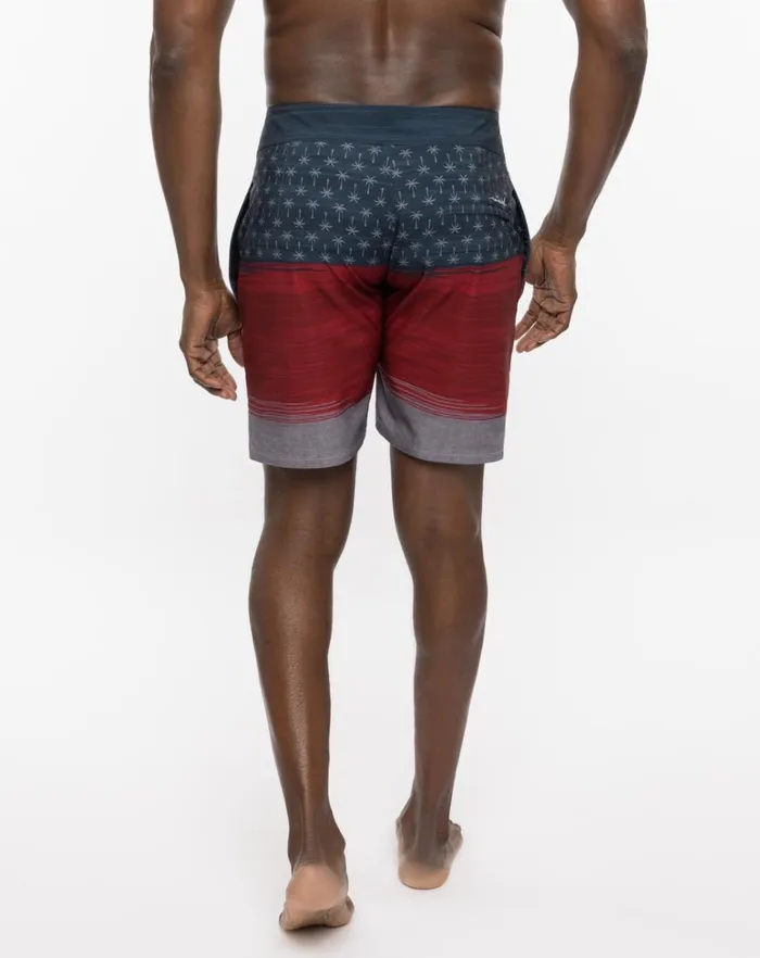Men Shorts TravisMathew MURICA FUN BOARDSHORT Heather Blue Nights Men Shorts TravisMathew MURICA FUN BOARDSHORT Heather Blue Nights
