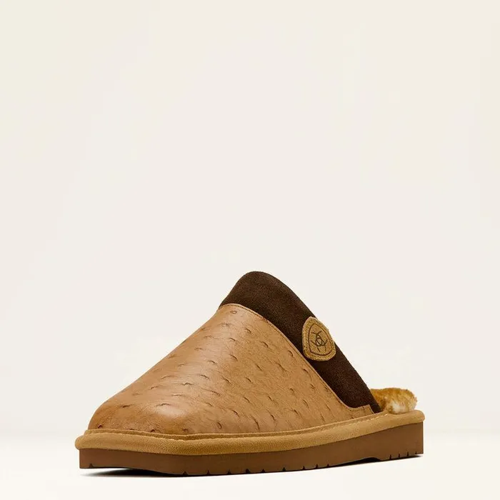 Men Slippers Ariat Silversmith Square Toe Exotic Slipper Brown
