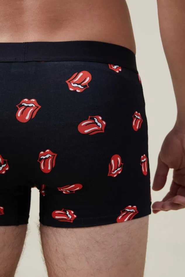 Men Socks and Underwear Cotton On Special Edition Trunks Lcn Bra Blackrolling Stones