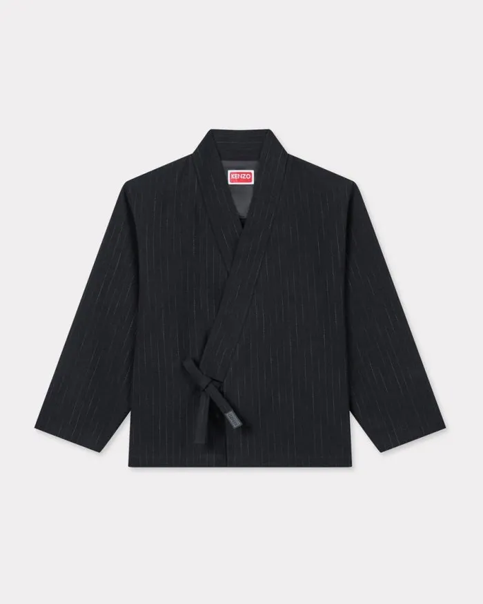Men Striped Kimono Jacket Black Kenzo Jackets And Coats