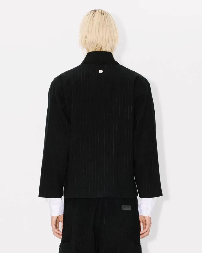 Men Striped Kimono Jacket Black Kenzo Jackets And Coats