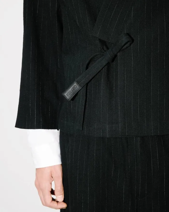 Men Striped Kimono Jacket Black Kenzo Jackets And Coats