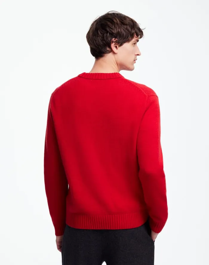Men Sweaters Madewell Crewneck Sweater In SoftWool Pomegranate Seed