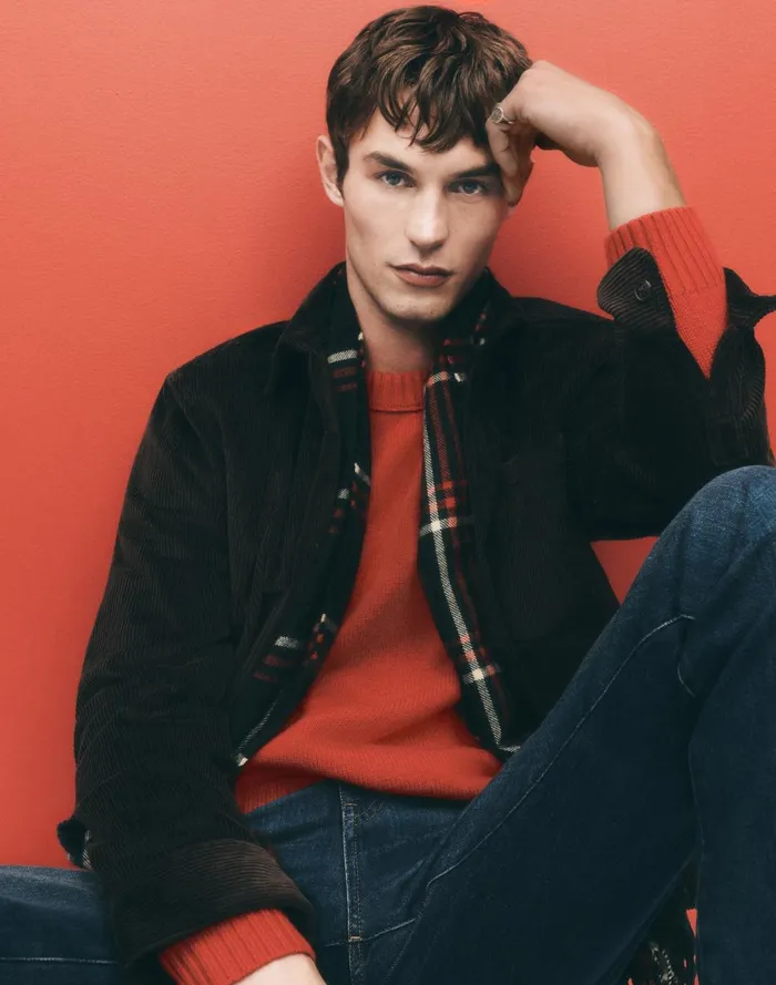 Men Sweaters Madewell Crewneck Sweater In SoftWool Pomegranate Seed