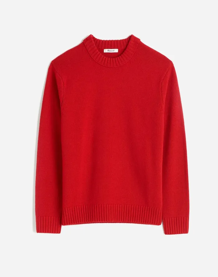 Men Sweaters Madewell Crewneck Sweater In SoftWool Pomegranate Seed