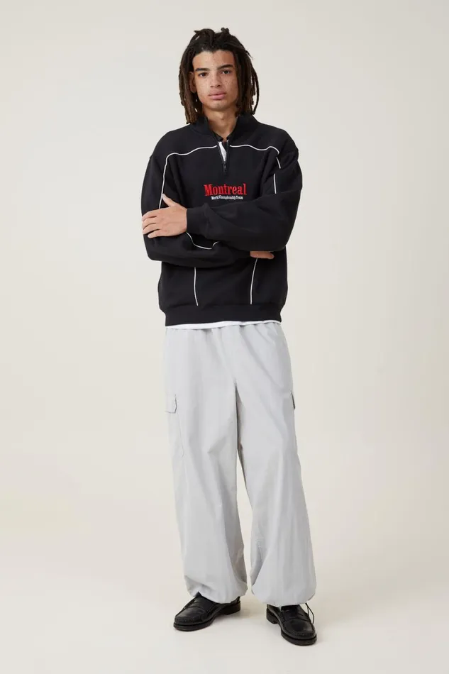 Men Sweats and Hoodies Cotton On Racing Fleece Blackmontreal